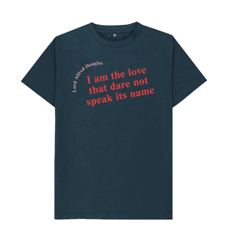 Denim Blue Lord Alfred Douglas Unisex Quote T-Shirt with Red Font