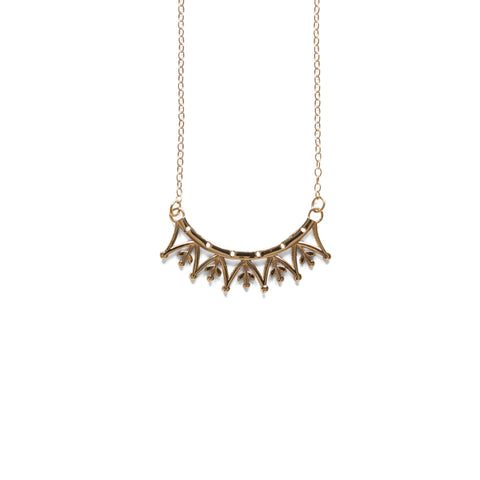 Crown design gold vermeil necklace