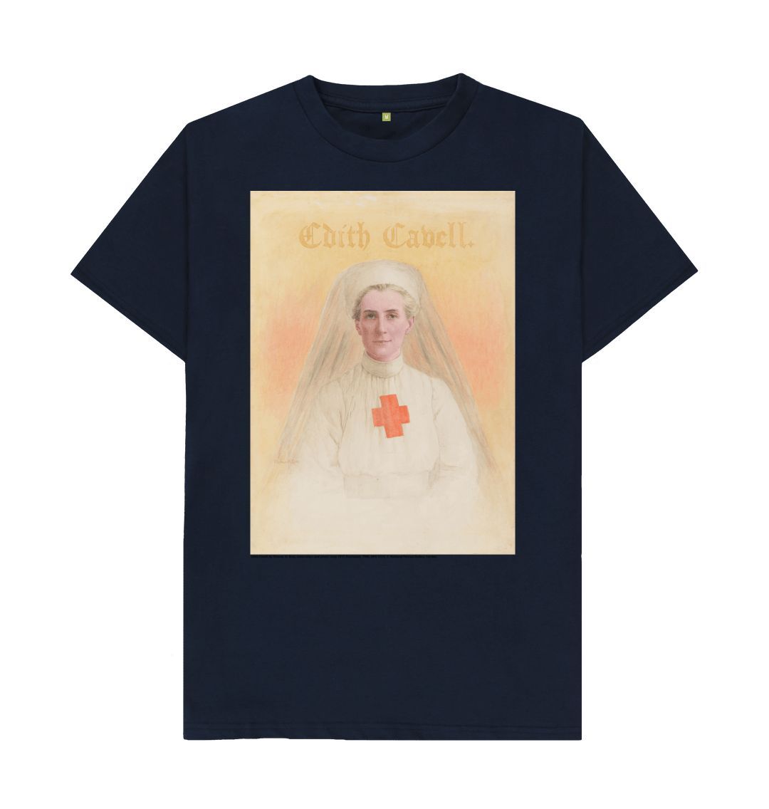 Navy blue edith cavell unisex crew neck t shirt