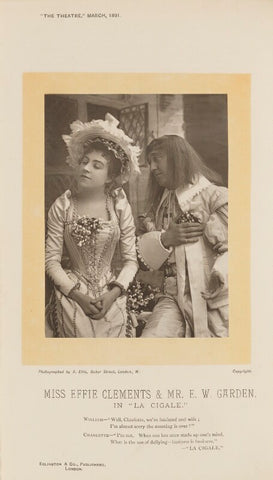 Effie Clements as Charlotte; E.W. Garden as William in 'La Cigale' NPG Ax28818