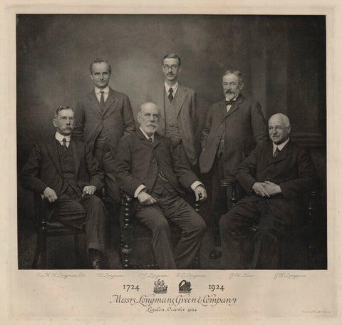 Sir Hubert Harry Longman, 1st Bt; William Longman; Charles James Longman; Robert Guy Longman; John William Allen; George Henry Longman NPG x29998
