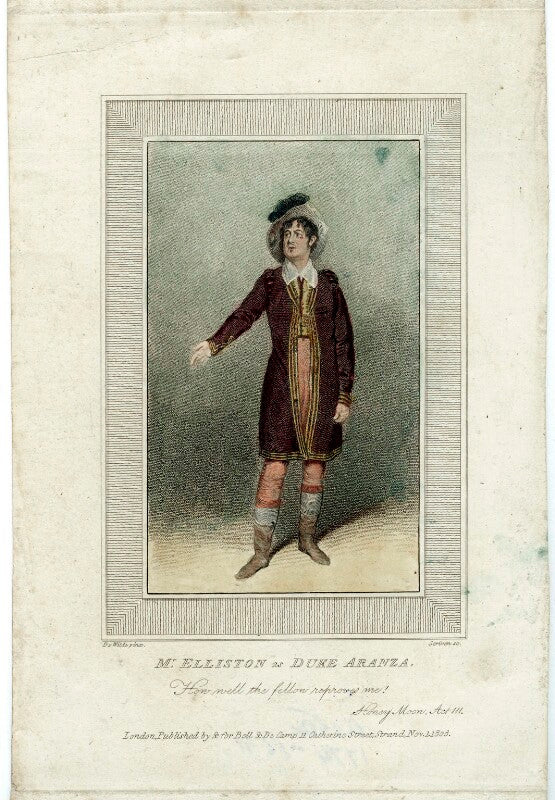 Robert william elliston as duke aranza in 'the honey moon' npg d38575