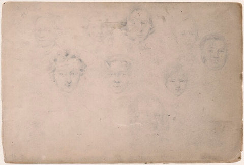 Sketches of nine unknown sitters NPG D23313(81)