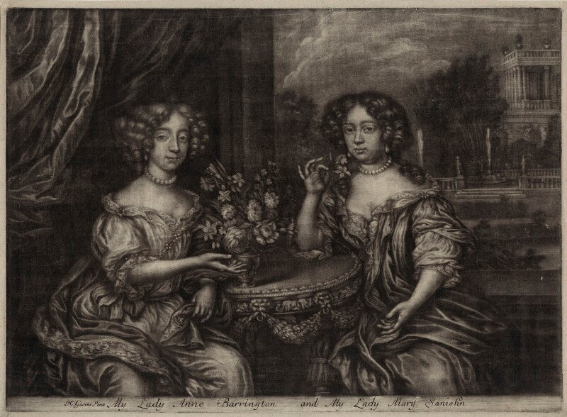 Lady Anne Barrington (née Rich) and Lady Mary St John (née Rich) NPG D30569