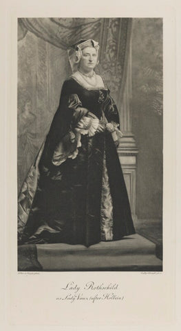 Louisa (née Montefiore), Lady de Rothschild as Lady Vaux (after Holbein) NPG Ax41192