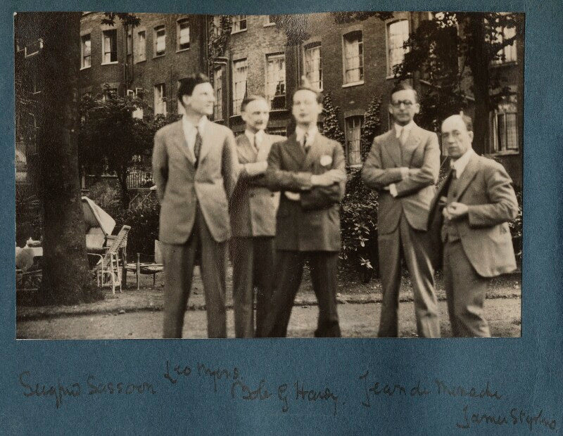 Siegfried sassoon; leopold hamilton myers; bob gathorne hardy; jean de menasce; james stephens npg ax142993