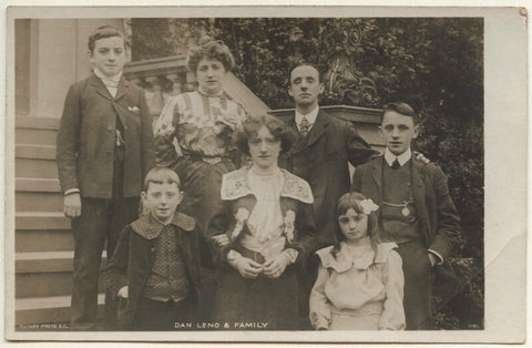 'Dan Leno & Family' (including Dan Leno and Sarah Lydia Galvin (née Reynolds)) NPG Ax160175