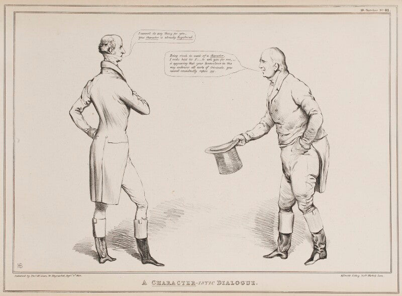 A character istic dialogue (sir francis burdett, 5th bt; william cobbett) npg d41016