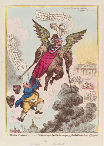 'Le diable-boiteux, - or - the devil upon two sticks, conveying John Bull to the land of promise' NPG D12858