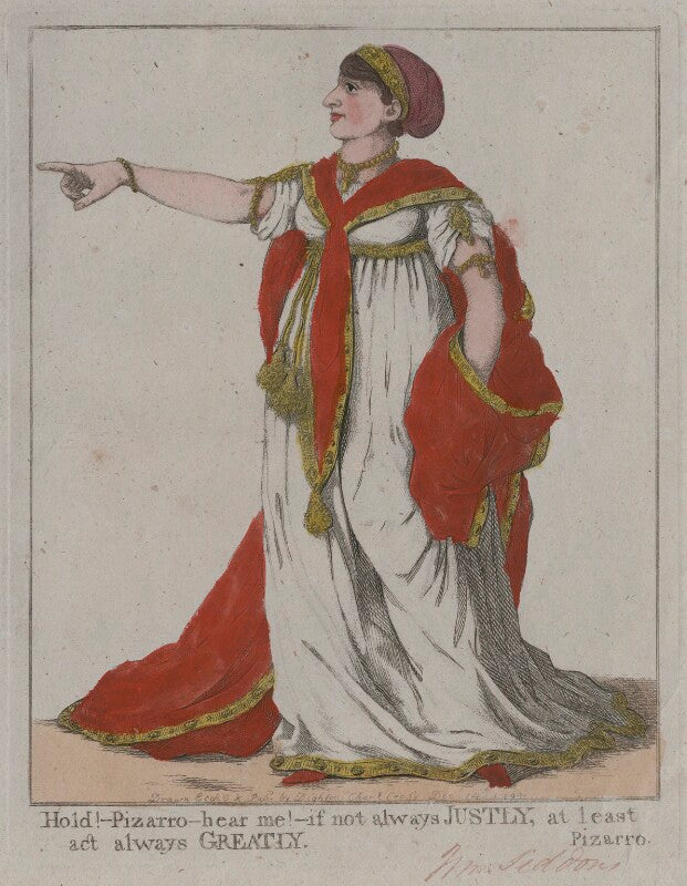 Sarah siddons (née kemble) ('hold!   pizarro   hear me!   if not always justly, at least act always greatly') npg d10687