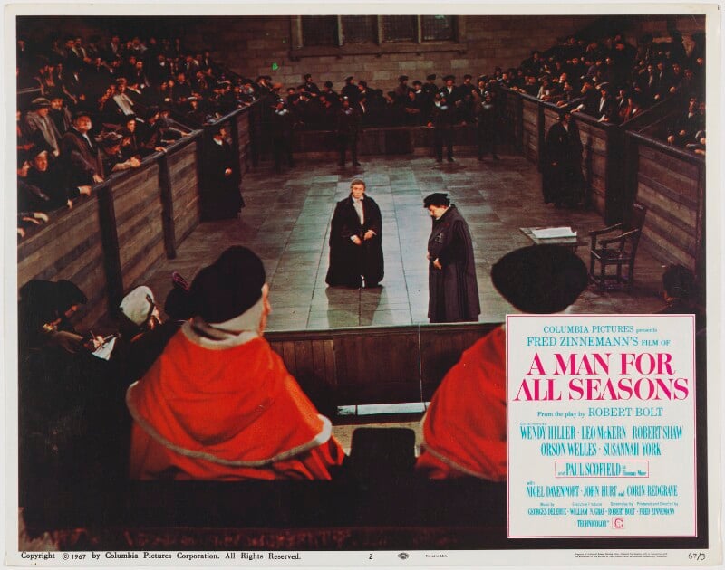 A man for all seasons lobby card 2 (paul scofield as sir thomas more; leo mckern as thomas cromwell, earl of essex) npg d48103