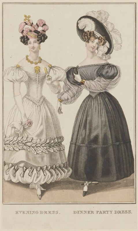 'evening dress. dinner party dress', january 1829 npg d47652