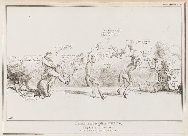 Leap frog on a level. or going headlong to the devil   pl. 2 npg d41061