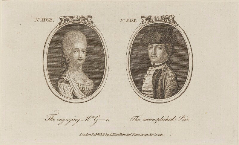 'the engaging mrs g r and the accomplished peer' npg d14789