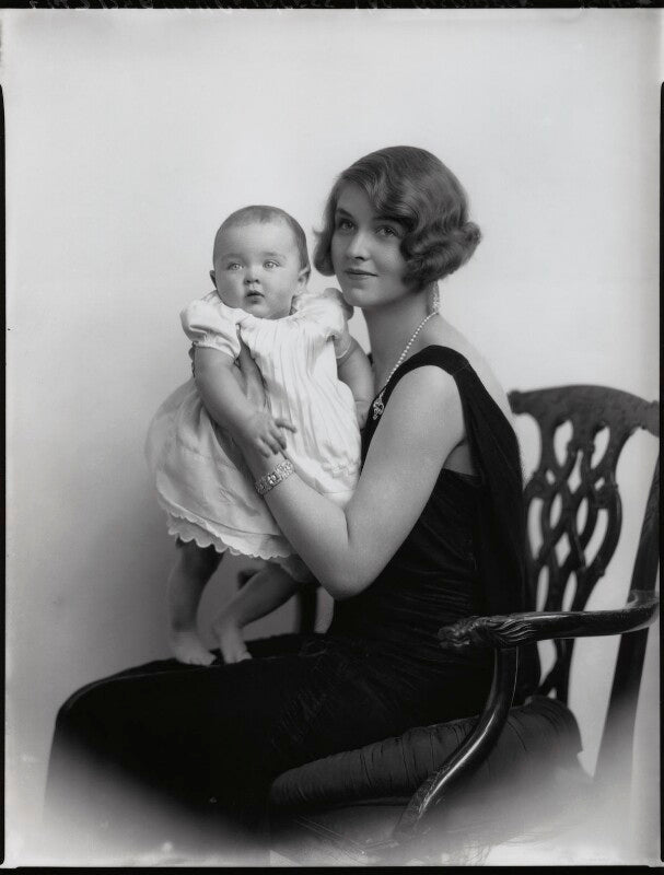 Ann mari (née tengbom), princess von bismarck schonhausen with her baby, countess mari ann von oswald (née von bismarck) npg x70274