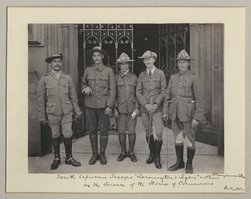 'south african troops, "remington's tigers" and others on the terrace of the house of commons' npg x135307