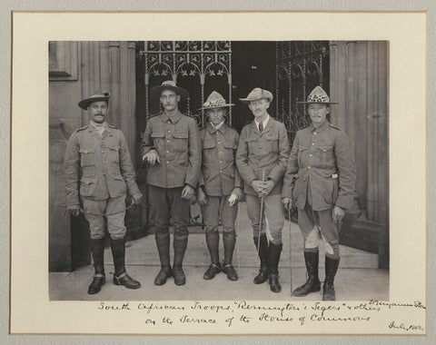 'South African Troops, "Remington's Tigers" and others on the Terrace of the House of Commons' NPG x135307