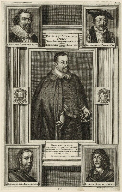Sir Thomas Bodley, William Laud, Sir Kenelm Digby, William Herbert, 3rd Earl of Pembroke, John Selden NPG D25544