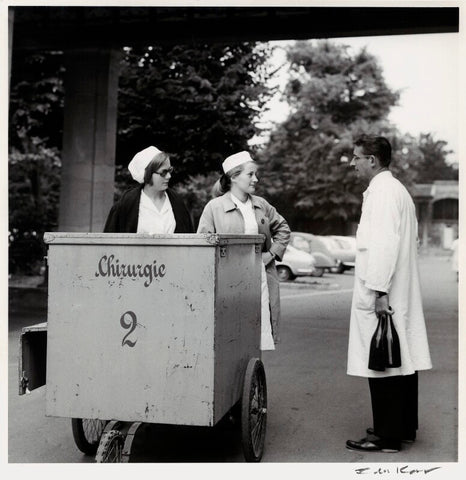 'Nurses at Sainte-Anne Psychiatric hospital taking drinks for patients' NPG x135217