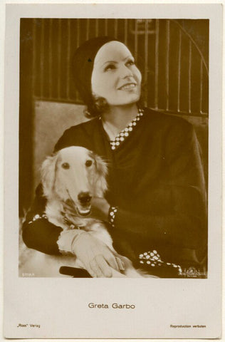 Greta Garbo with Borzoi Dog NPG Ax160457