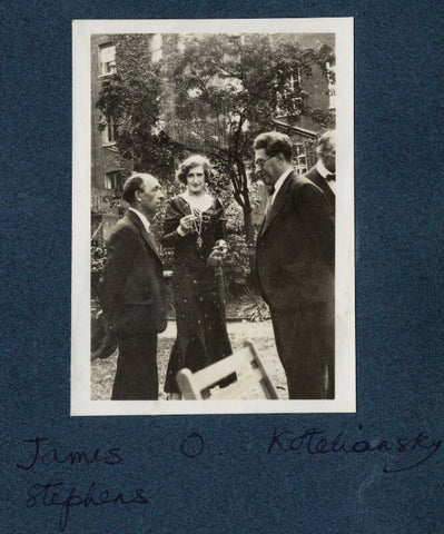 Samuel Solomonovich ('Kot') Koteliansky; Lady Ottoline Morrell; James Stephens NPG Ax143595