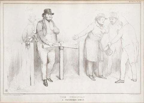 'The Turnstile. A Picturesque Simile.' (Sir William Amcotts-Ingilby, 2nd Bt; John Charles Spencer, 3rd Earl Spencer; Daniel O'Connell; Joseph Hume; William Cobbett) NPG D41197