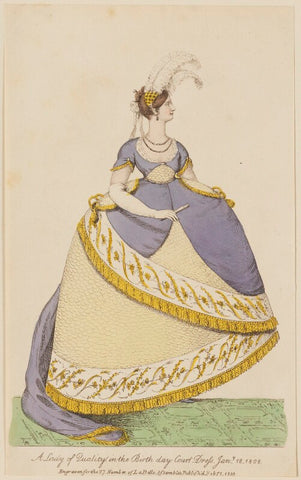 'A Lady of Quality in the Birth day Court Dress, Jany. 18, 1808' NPG D47510