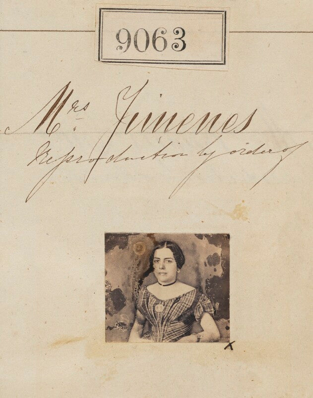 Unknown woman ('reproduction by order of mrs jimenes[?]') npg ax58886