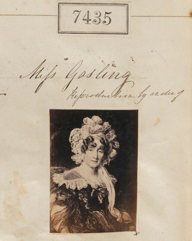 'Reproduction by order of Miss Gasling' NPG Ax57338