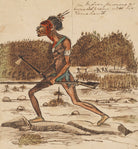 An Indian pursuing a wounded enemy with his Tomahawk NPG 4855(68)