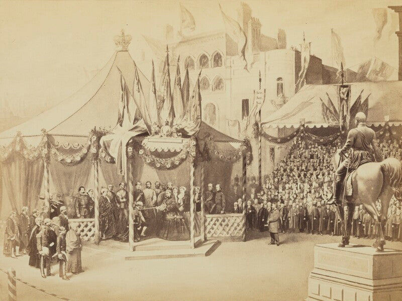 Knighting of sir john morris by queen victoria during her visit to wolverhampton in 1866 npg ax137694