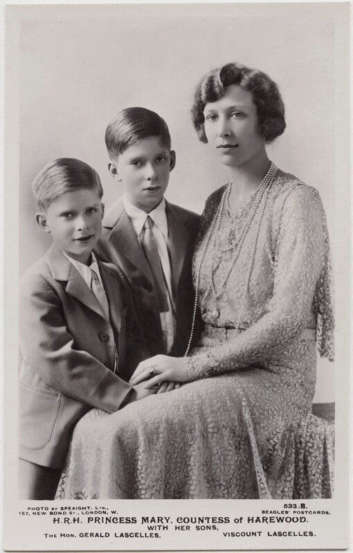 Hon. gerald david lascelles; george lascelles, 7th earl of harewood; princess mary, countess of harewood npg x17404