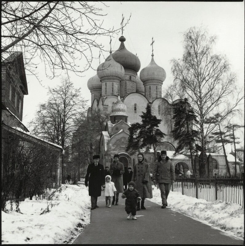 'the james and thomas families take a walk in the snow' npg x134759