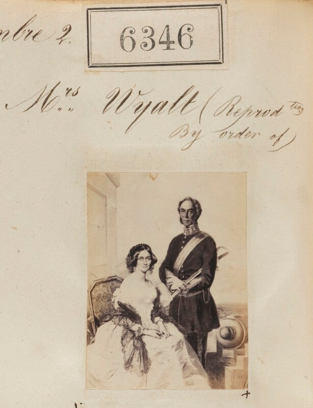 Mrs wyatt and unknown man ('reproduction by order of mrs wyatt') npg ax56291