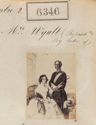 Mrs Wyatt and unknown man ('Reproduction by order of Mrs Wyatt') NPG Ax56291
