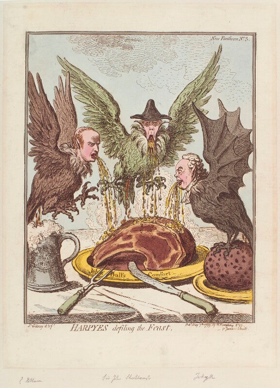 'harpyes defiling the feast' (george tierney; george shuckburgh; joseph jekyll) npg d12688
