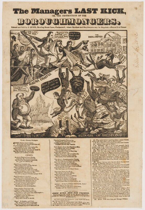 The managers last kick, or, the distruction of the boroughmongers npg d46370