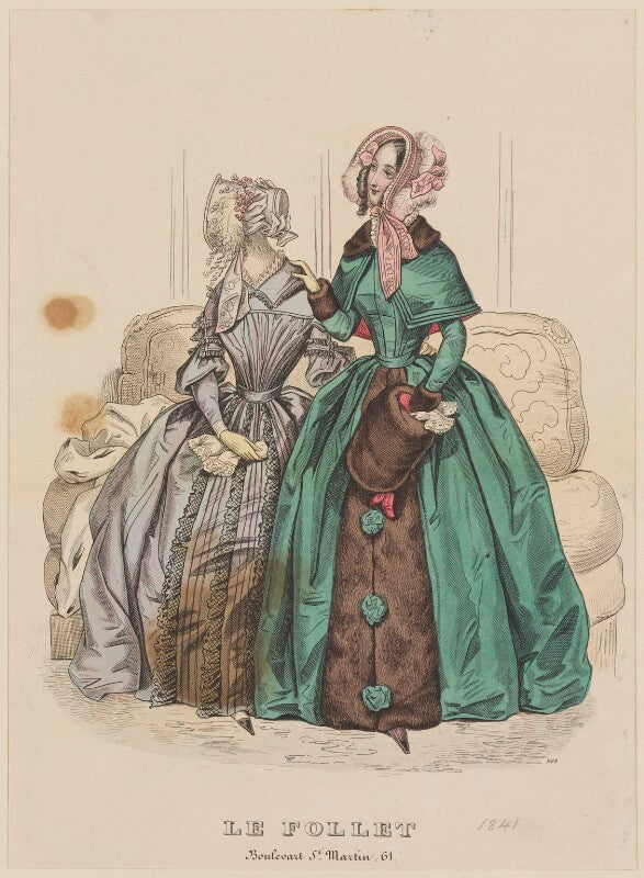 Walking and carriage or visiting costume, december 1841 npg d47888