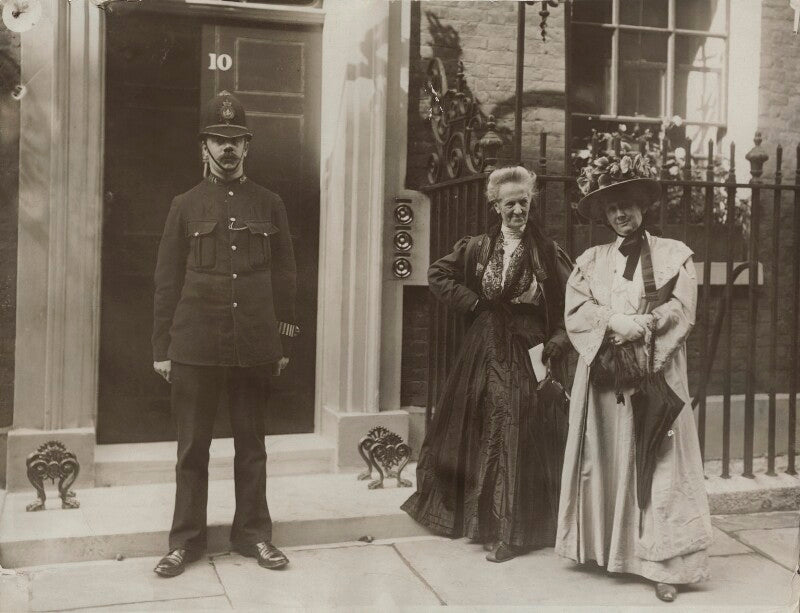 Charlotte despard (née french) and anne cobden sanderson with a policeman npg x27490