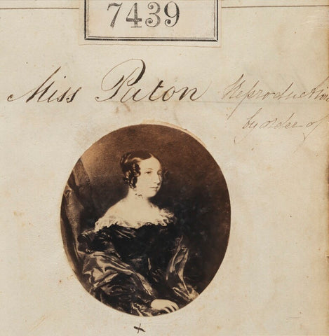 'Reproduction by order of Miss Paton' NPG Ax57342