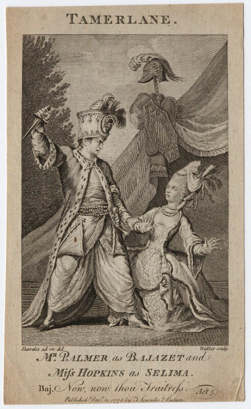 John palmer; priscilla kemble (née hopkins) (as bajazet and selima in collier's 'selima and azor') npg d8670