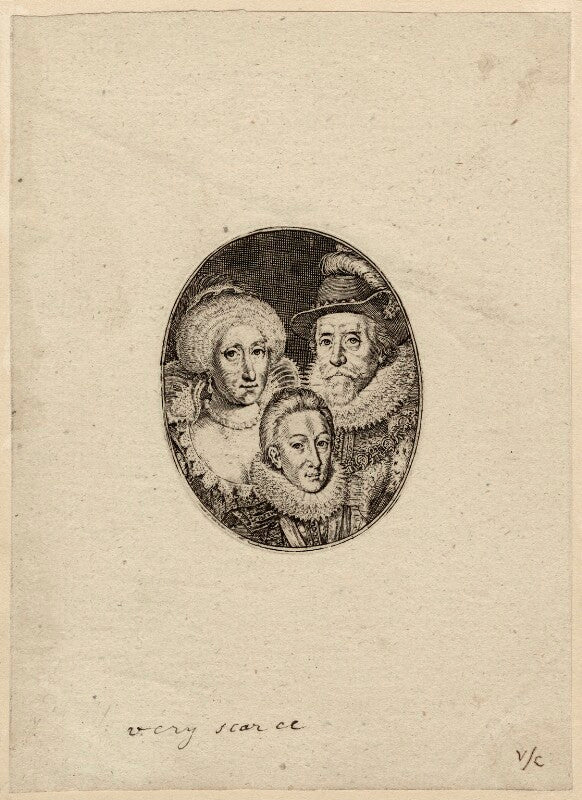 Anne of denmark; king charles i when prince of wales; king james i of england and vi of scotland npg d27683