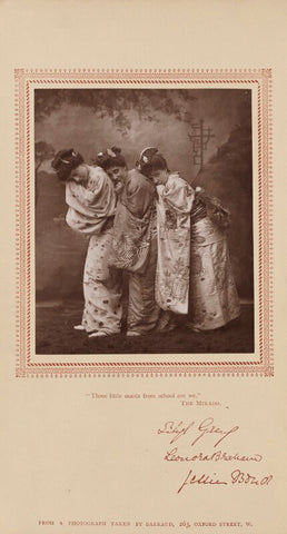 Sibyl (Sybil) Grey, Leonora Braham and Jessie Bond as the Three Little Maids in 'The Mikado' NPG Ax29217