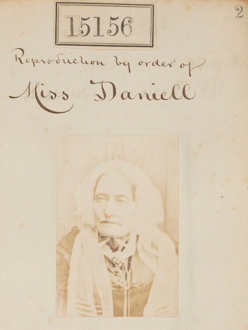 Unknown woman ('Reproduction by order of Miss Daniell') NPG Ax63399