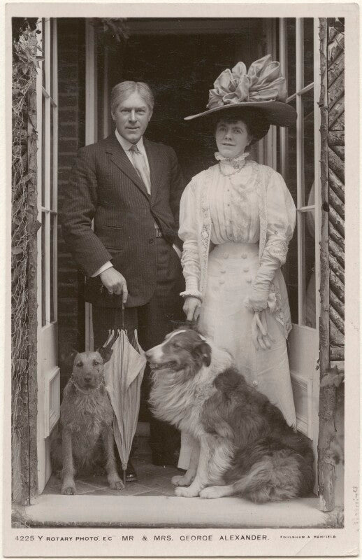 Sir george alexander (george samson) and florence jane (née théleur), lady alexander, with their dogs patsy and pan npg x201004