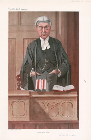 Thomas Rolls Warrington, 1st Baron Warrington of Clyffe ('Men of the Day. No. 1094. "A very Sound Judge."') NPG D45408