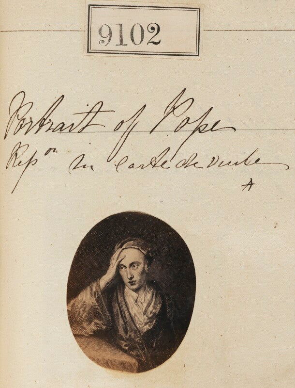 Alexander pope ('portrait of pope. reproduction for carte de visite') npg ax58924