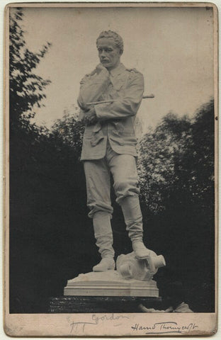 Hamo Thornycroft with his statue of Charles George Gordon NPG x12594