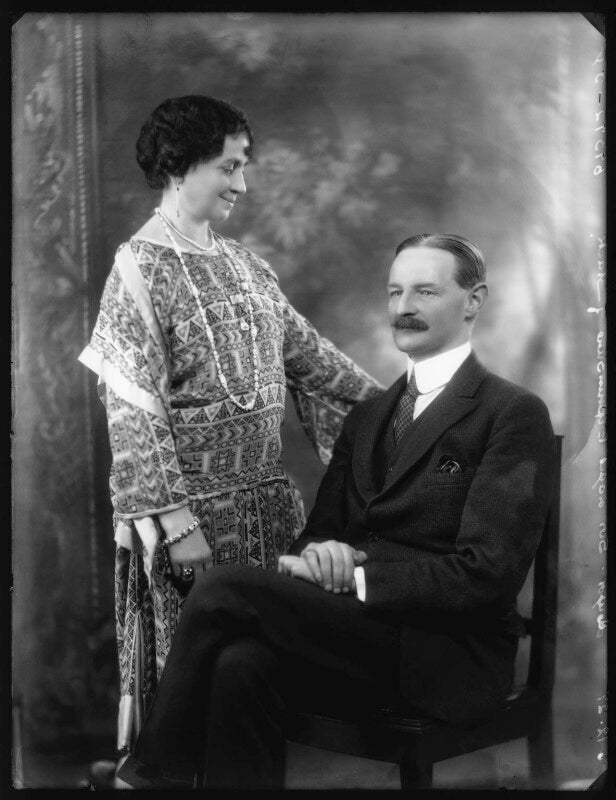 Agnes gertrude blanche durell (née king), lady elphinstone of glack; sir alexander logie elphinstone of glack, 10th bt npg x124133