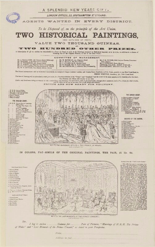 'key to the marriage of h.r.h. the prince of wales' and 'key to the last moments of the prince consort' npg d33737